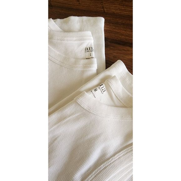 NWT Womens Size M A.N.A. White RIBBED Tank - Picture 4 of 4